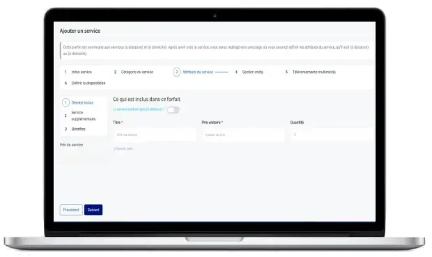 Attributs du service sur ordinateur