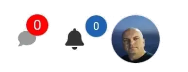 Entête mobile Presjob avec icônes de notifications