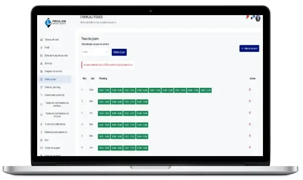 Page Créer un jour sur ordinateur