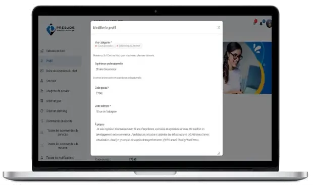 Modifier le profil Presjob sur ordinateur
