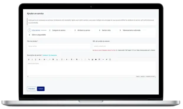 Étape Infos service sur ordinateur