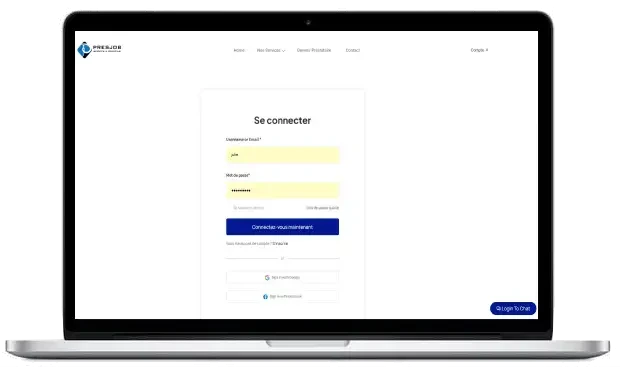 Connexion Presjob sur ordinateur