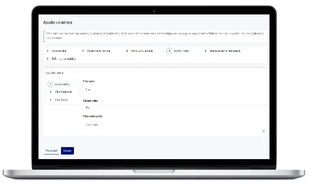 Section méta sur ordinateur