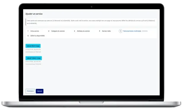 Téléverser les images du service sur ordinateur